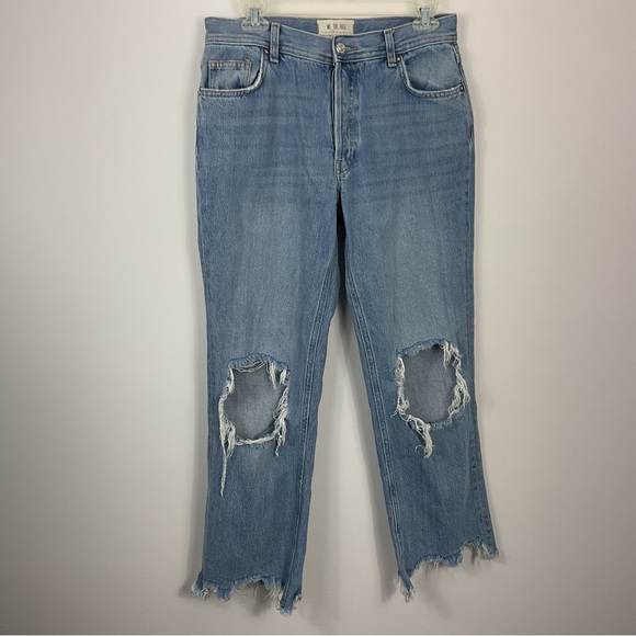 We The Free Denim - We The Free Maggie Mid Rise Straight Leg Distressed Jeans Womens 27